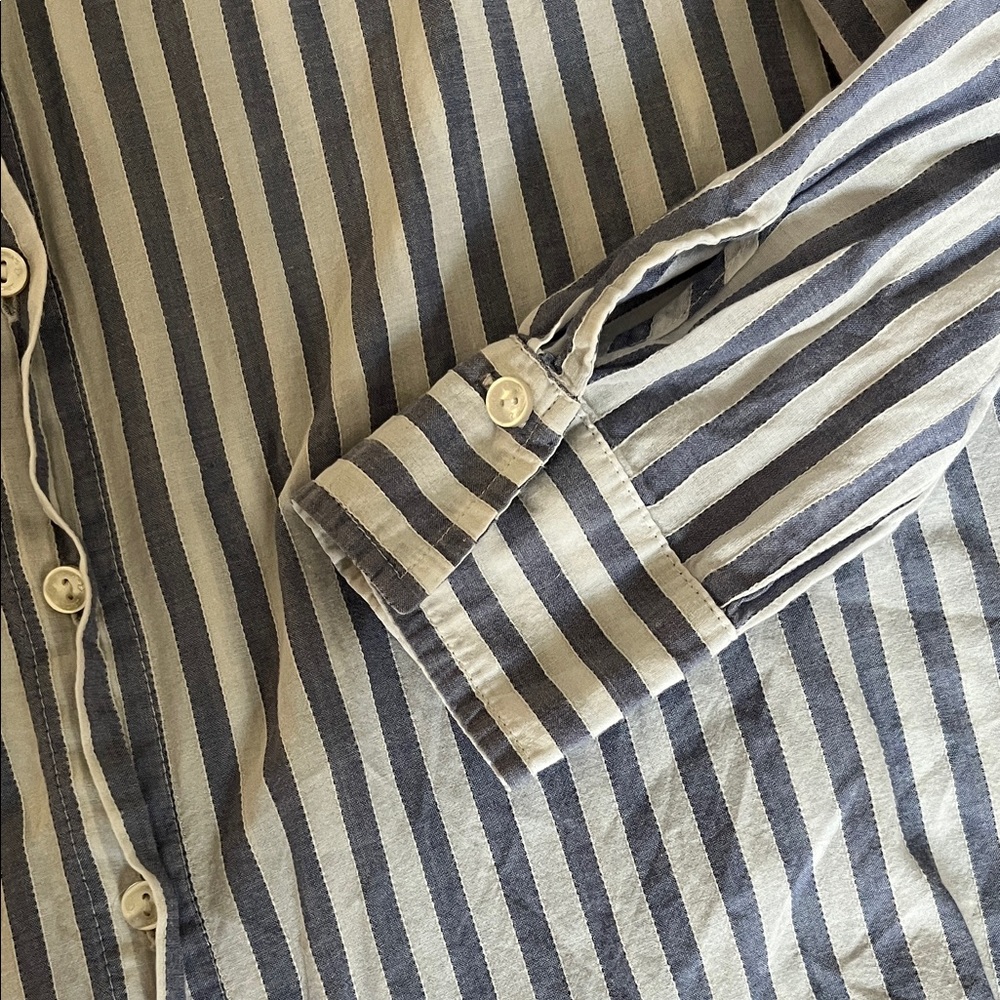 Victoria's Secret Blue and White Striped Button Down Night Gown - Picture 5 of 7
